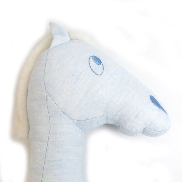 Auth HERMES Stuffed Toy Baby Toy Blue/White Linen - e59721j - Picture 5 of 8